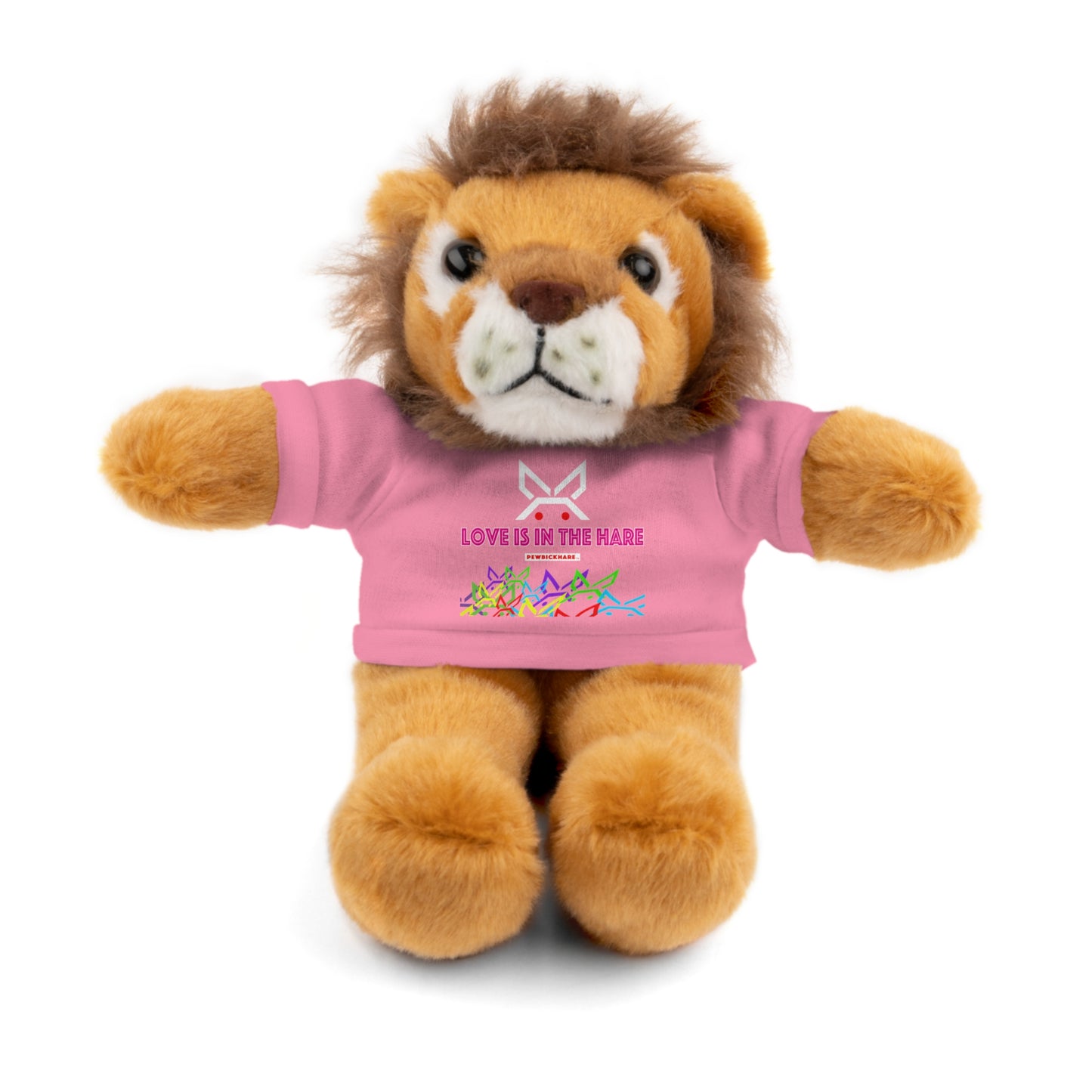 Stuffed animal with Graphic Tee - "Love Is In The Hare"