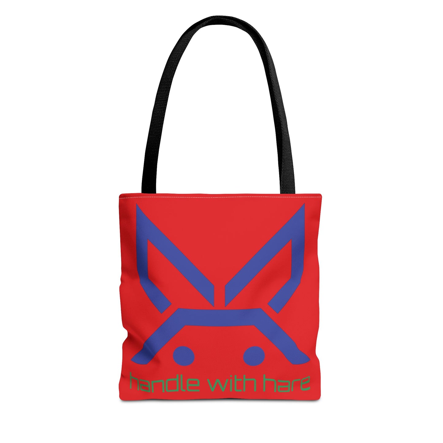 PBH 'Handle with Hare - Maxi HARE Blue'  Red Tote Bag