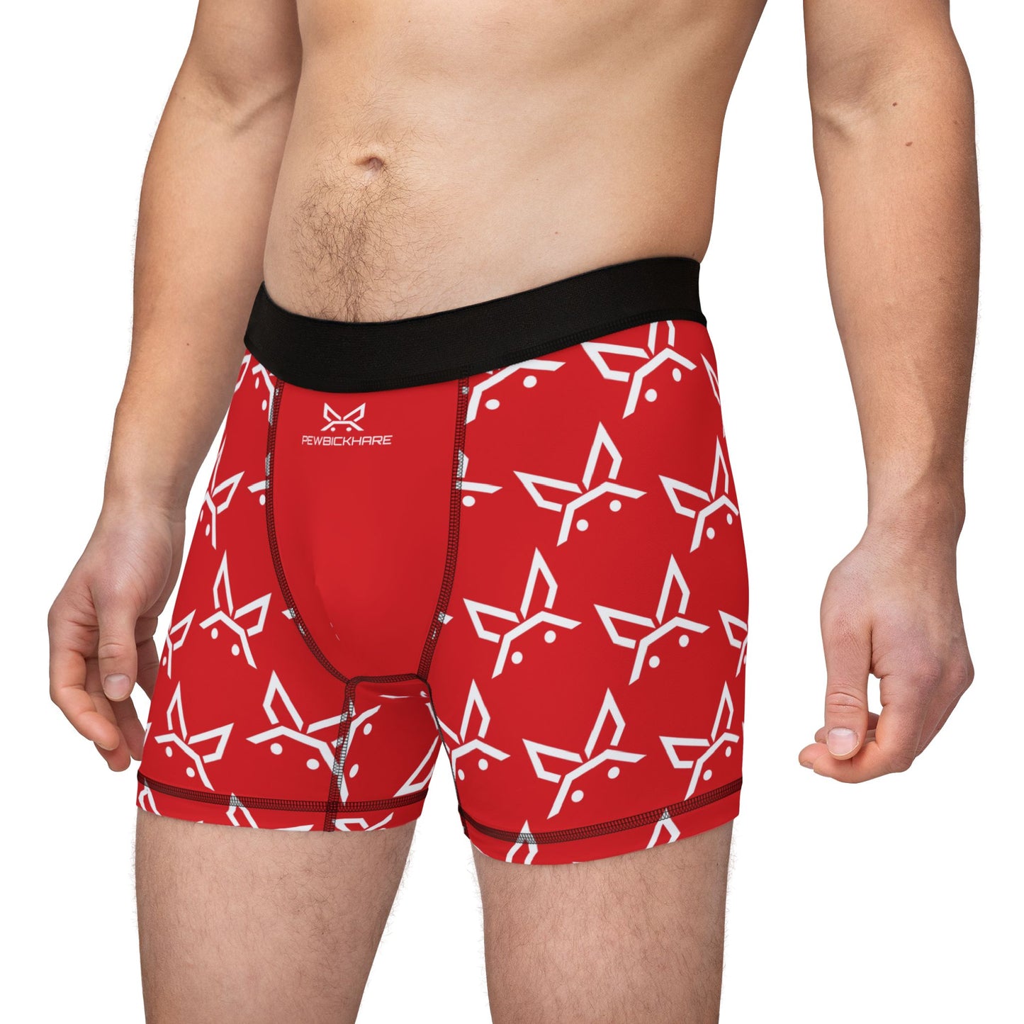 PBH "PEWBICKHARE UNDERWEAR - RED|WHITE PATTERN" Men's Boxer Briefs