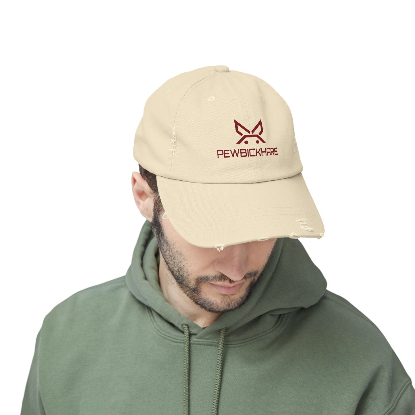 PBH - Distressed Cap - Maroon Embroidery