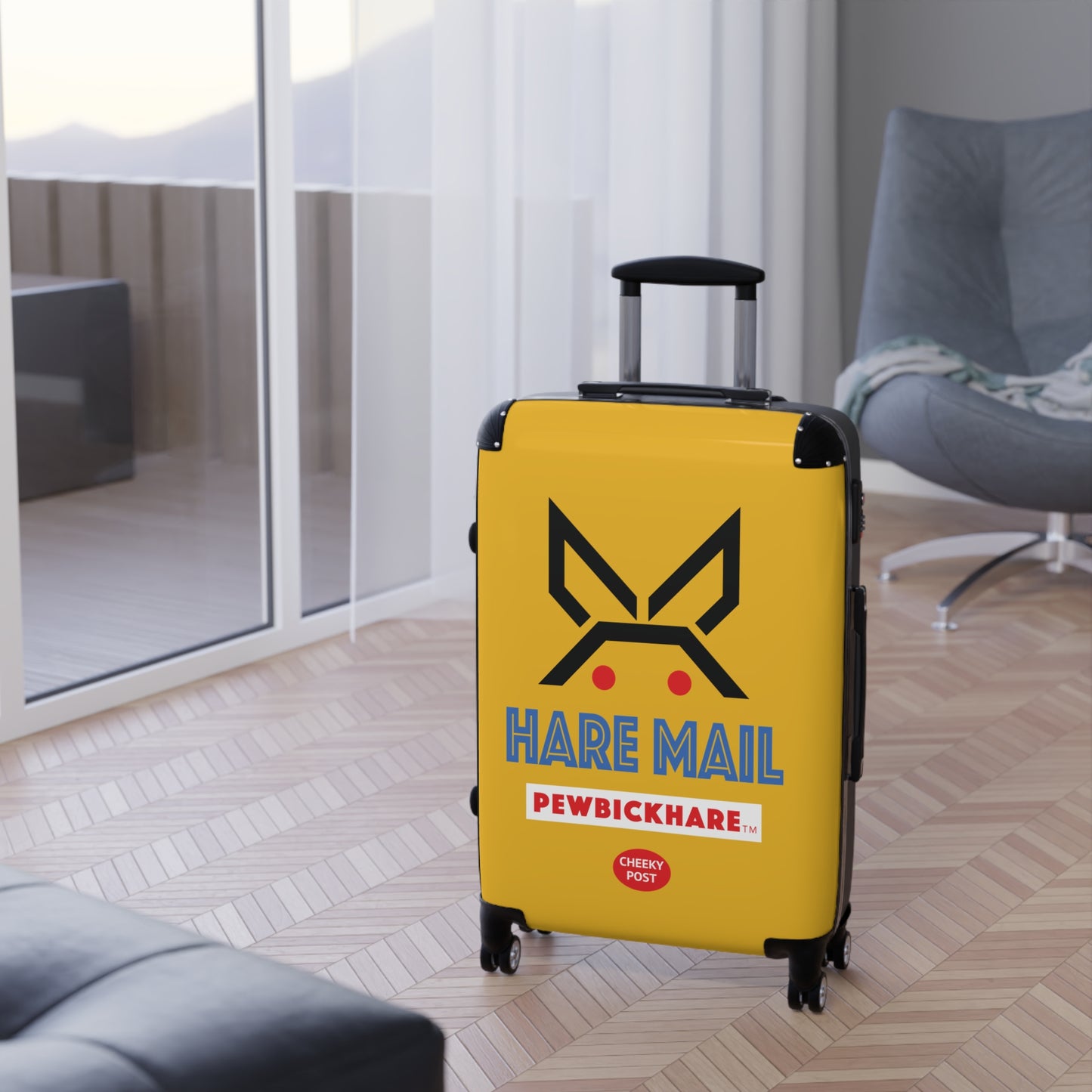 PBH - HARE MAIL Design | Colorful Suitcase for Travel Lovers - Yellow