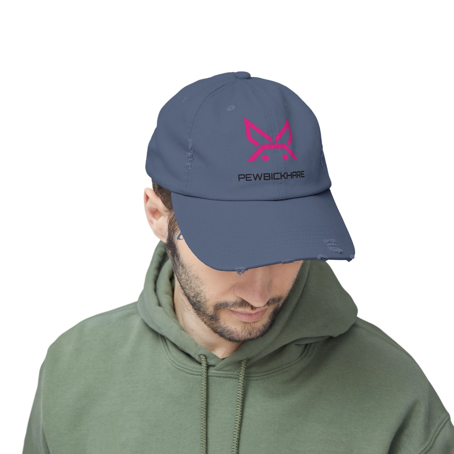 PBH - Distressed Cap - Pink / Black Embroidery