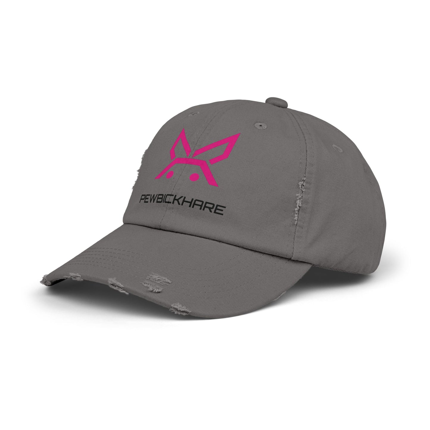 PBH - Distressed Cap - Pink / Black Embroidery