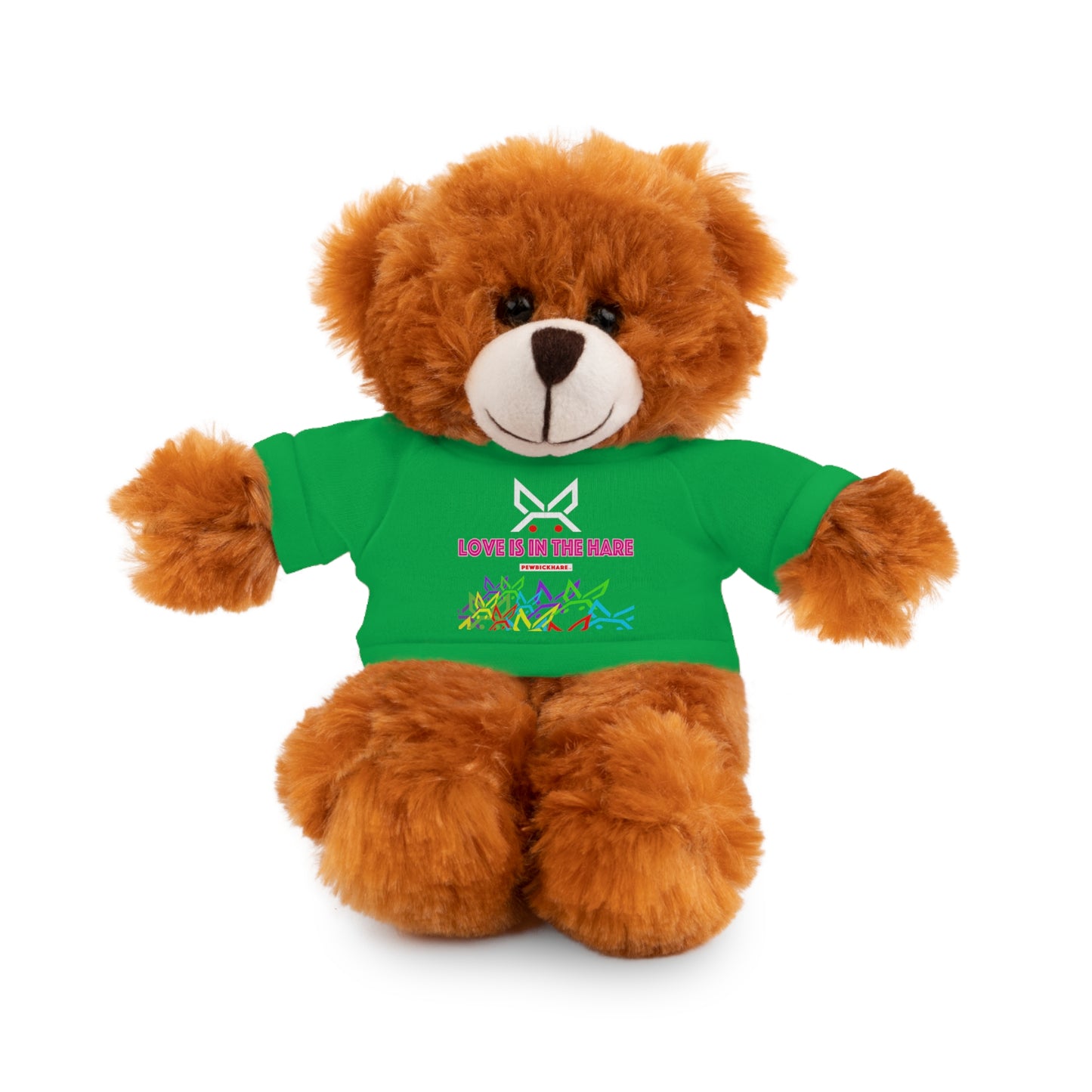 Stuffed animal with Graphic Tee - "Love Is In The Hare"