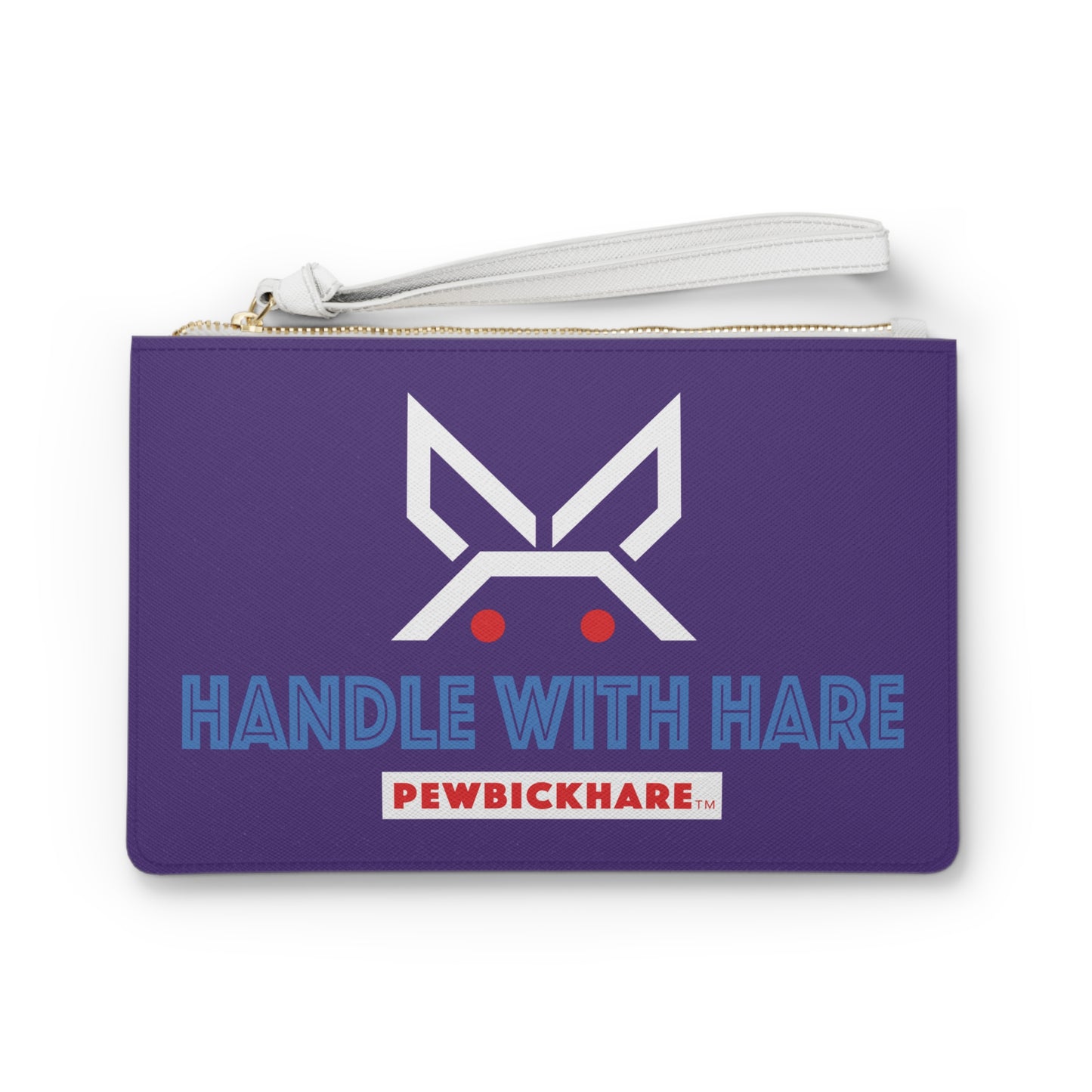 PBH Dark Purple Clutch Bag - "Handle with Hare", Perfect for travellers the world over
