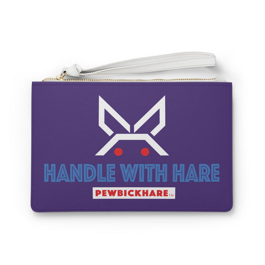PBH Dark Purple Clutch Bag - "Handle with Hare", Perfect for travellers the world over