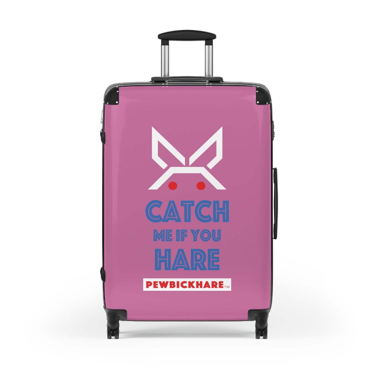 PBH - CATCH ME IF YOU HARE Design | Colorful Suitcase for Travel Lovers - PINK