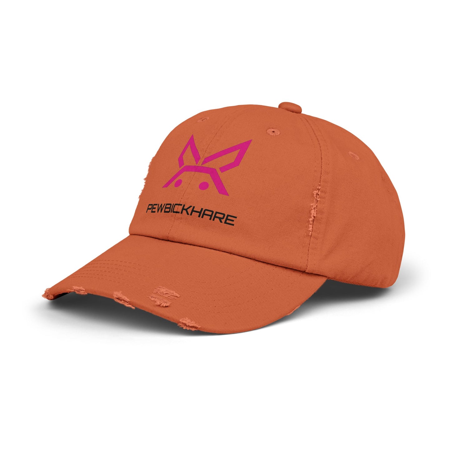 PBH - Distressed Cap - Pink / Black Embroidery