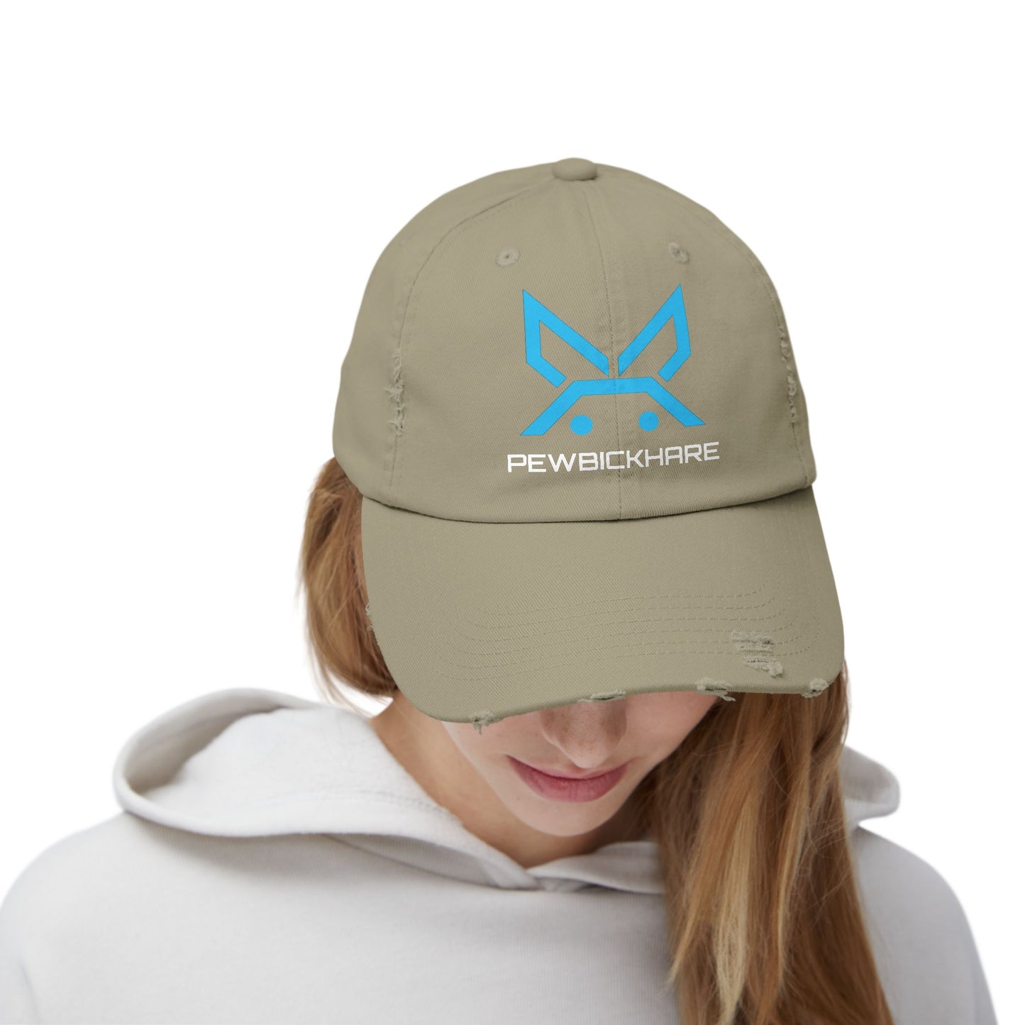 PBH - Distressed Cap - TURQUOISE / WHITE Embroidery