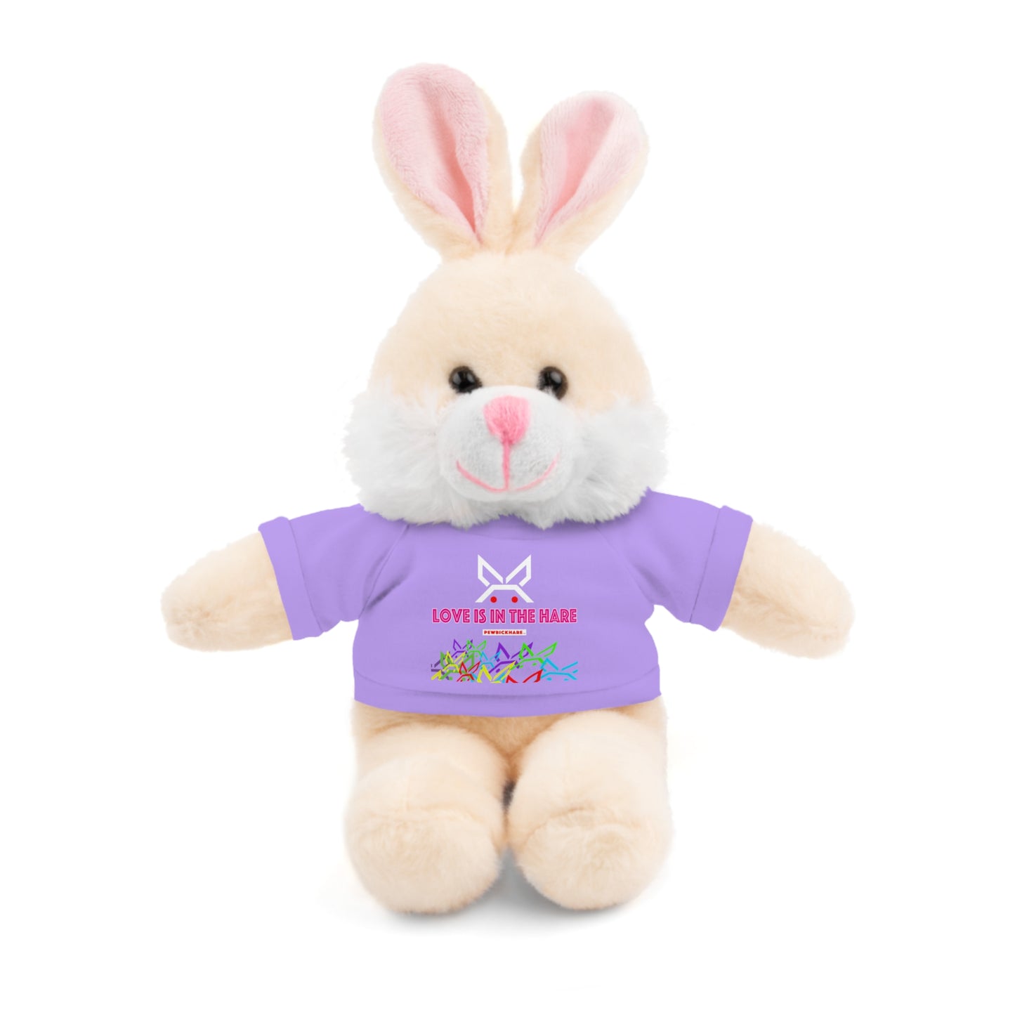 Stuffed animal with Graphic Tee - "Love Is In The Hare"