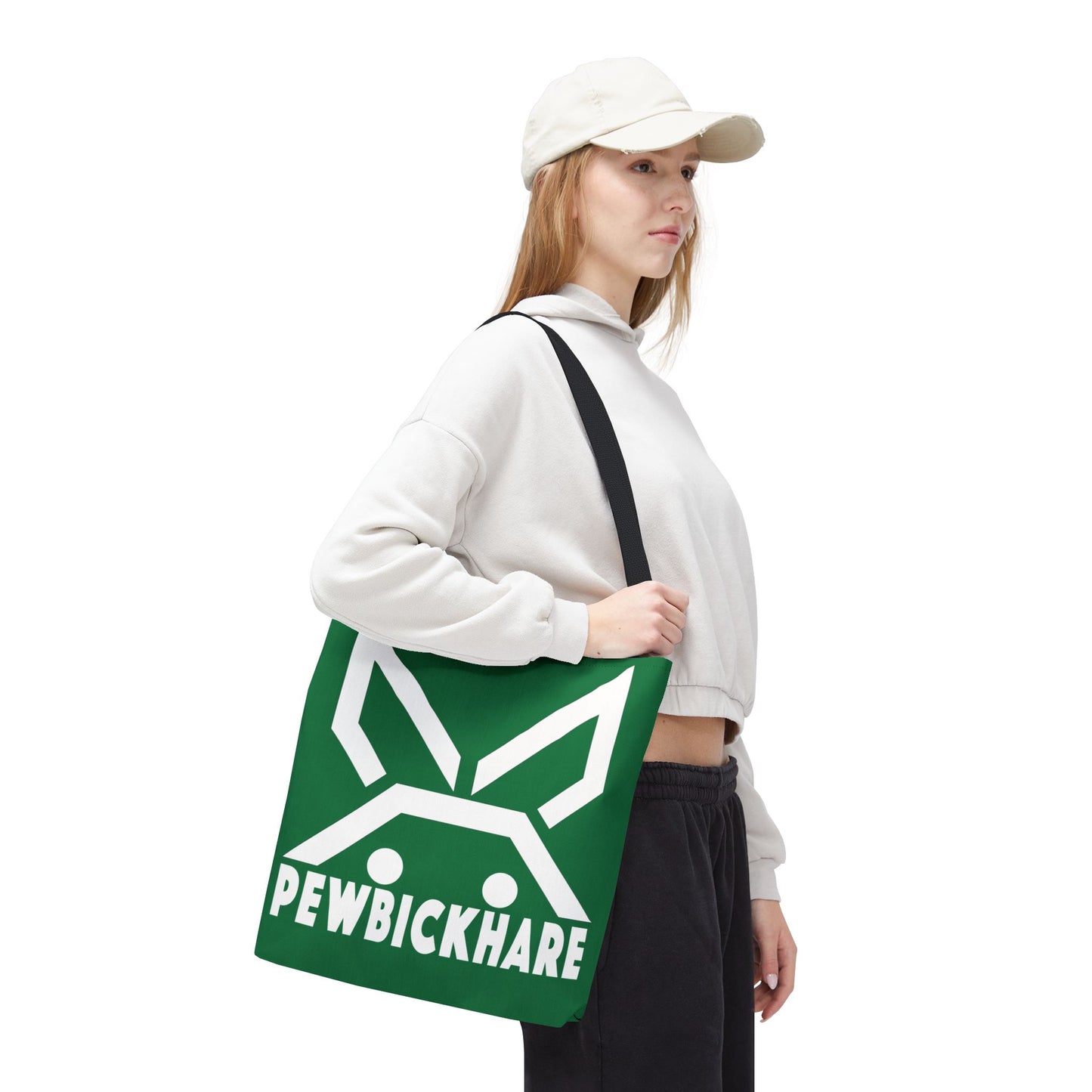 PBH 'Maxi HARE White'  Dark Green Tote Bag