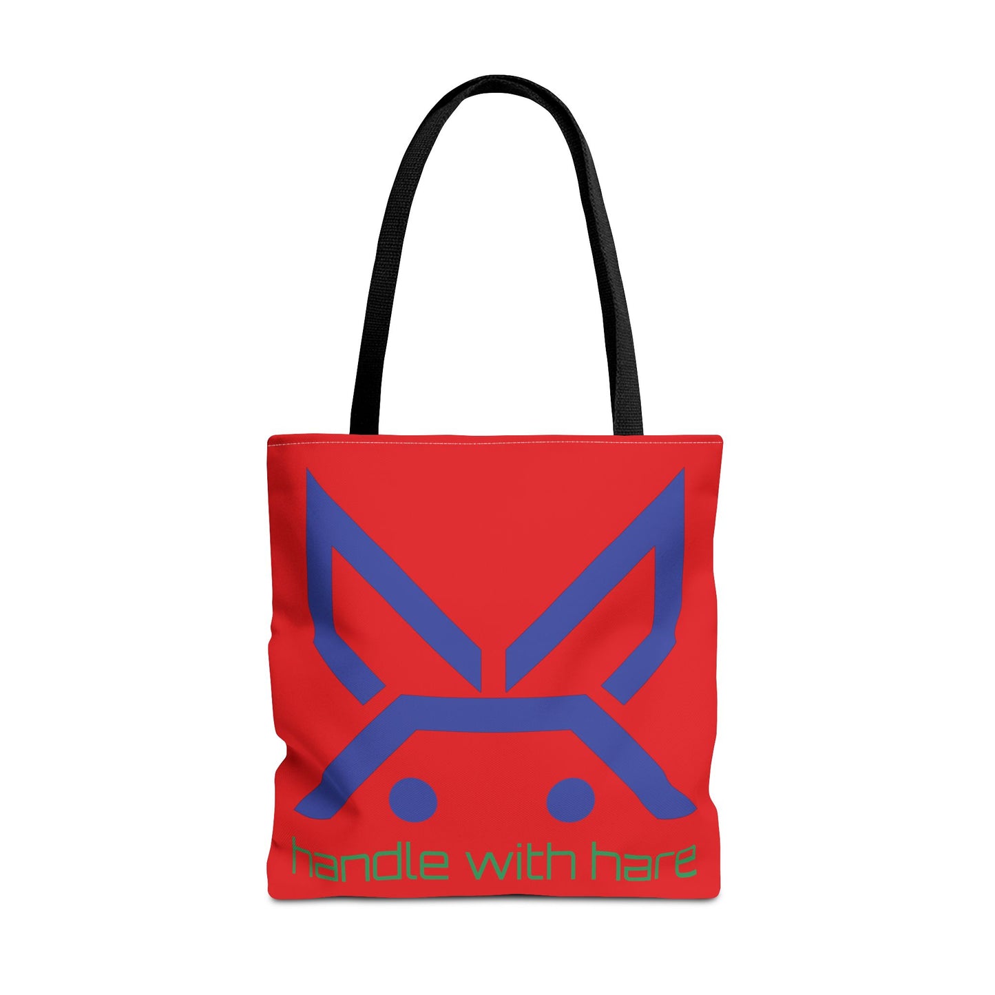 PBH 'Handle with Hare - Maxi HARE Blue'  Red Tote Bag