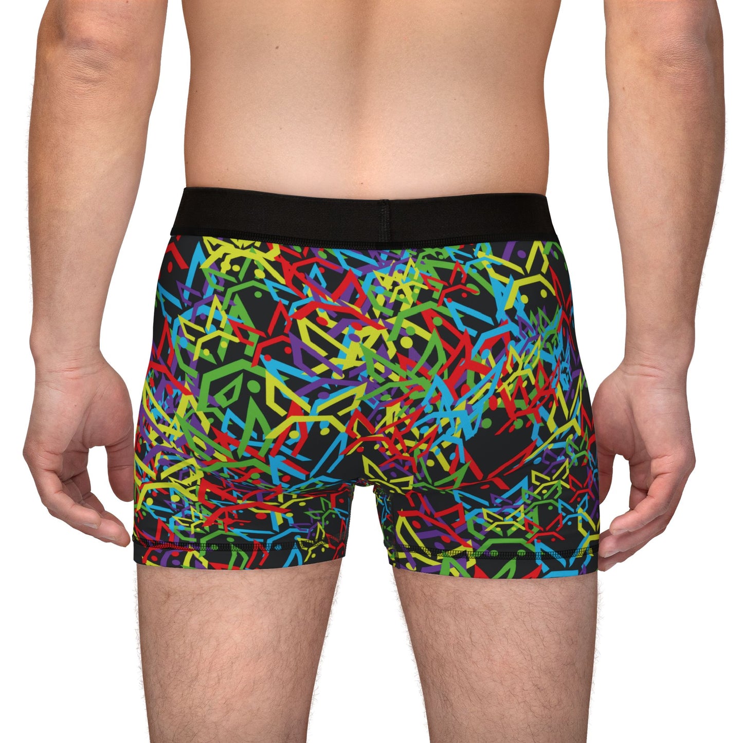 PBH "PEWBICKHARE UNDERWEAR" Neon HARE Pattern Men's Boxer Briefs