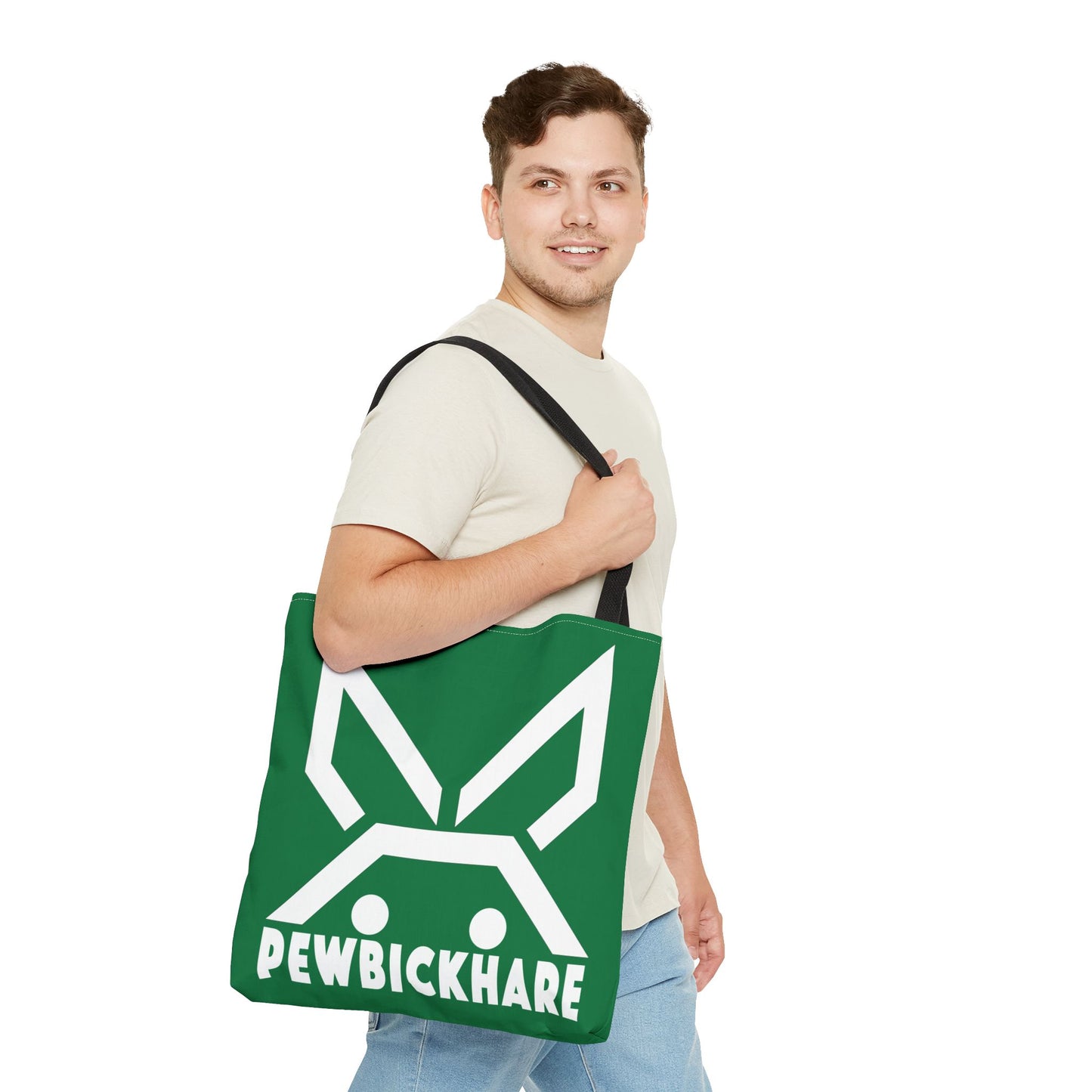 PBH 'Maxi HARE White'  Dark Green Tote Bag