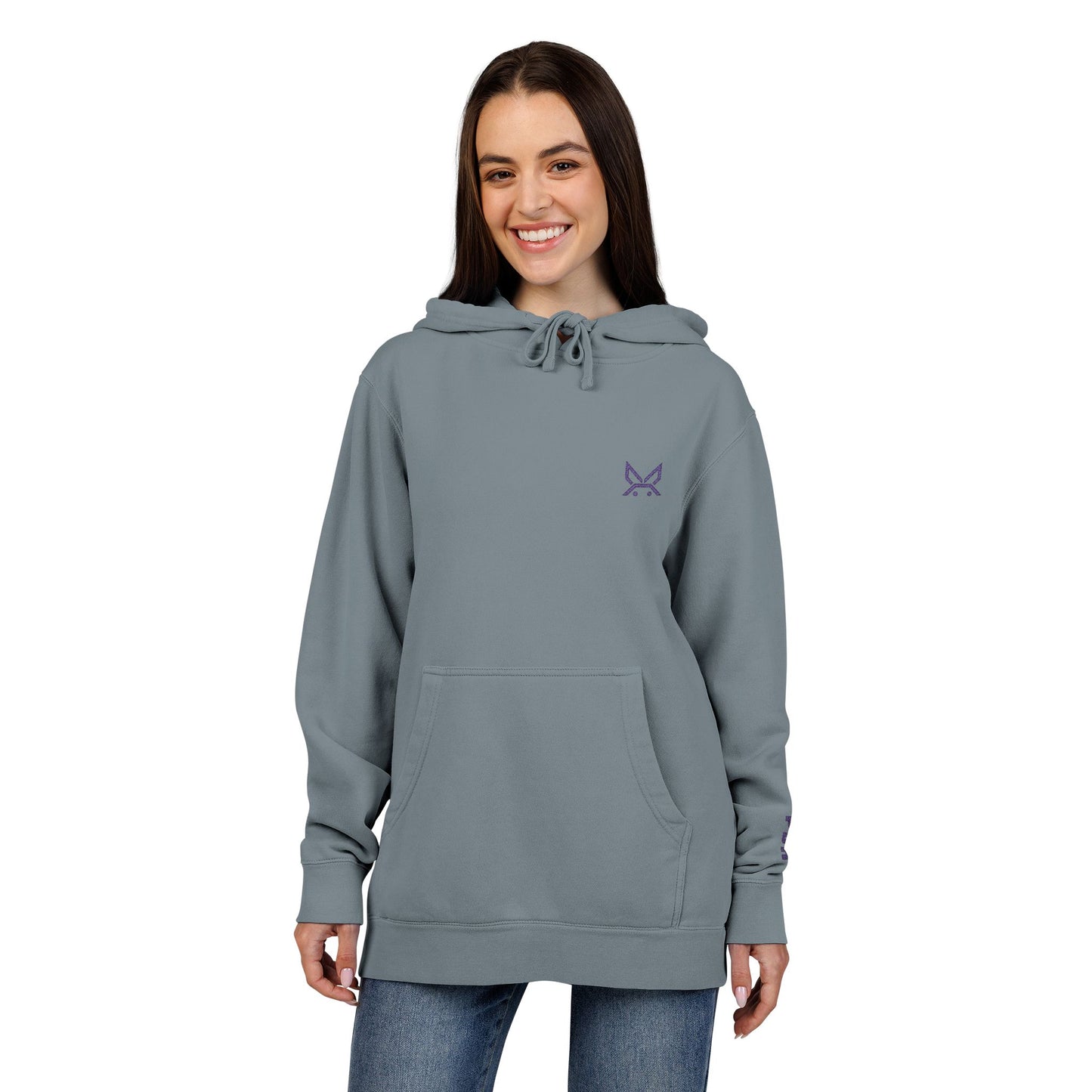 PBH - Pigment Dyed Embroidered Unisex Designer Hoodie (Large chest & Wrist Embroidery)
