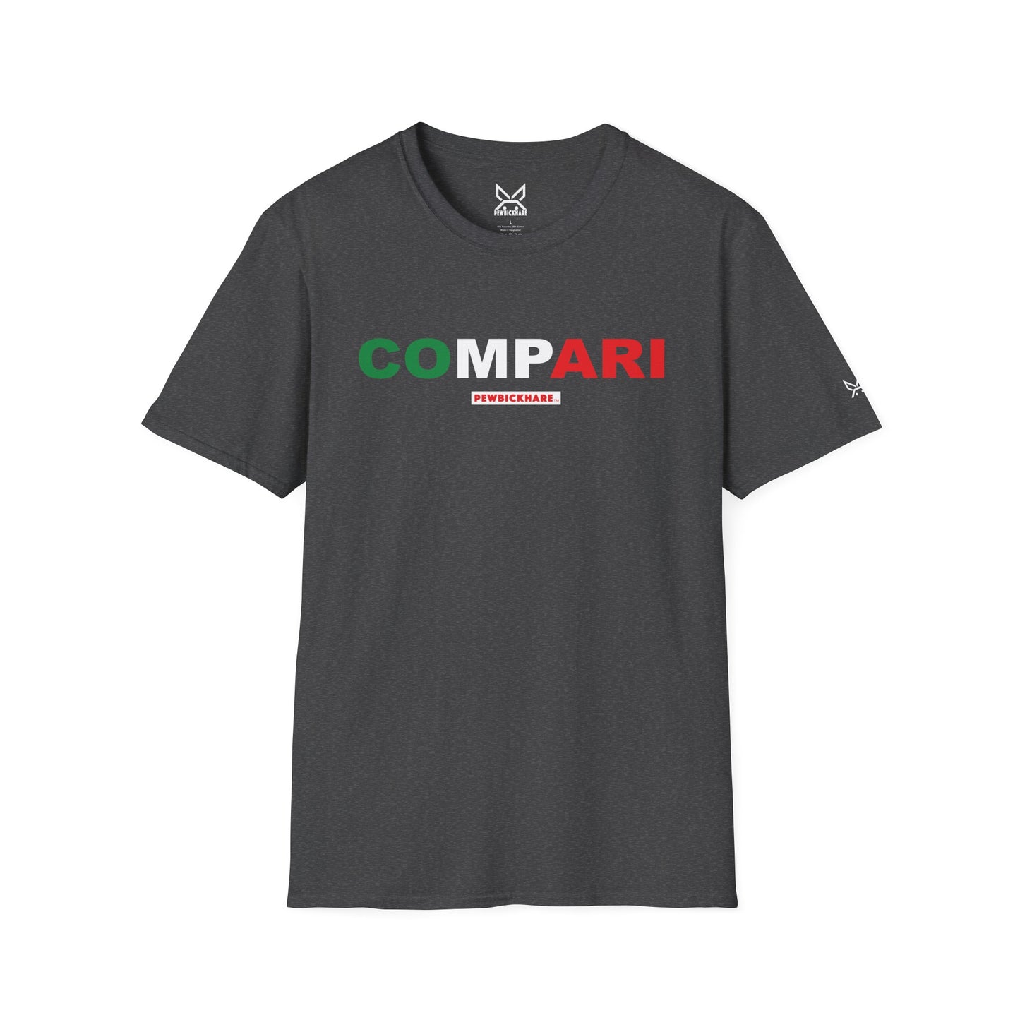 Men’s / Unisex Graphic T-Shirt – COMPARI MINIMALIST – PEWBICKHARE Italian-Inspired Streetwear