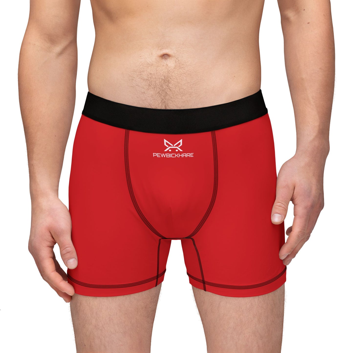 PBH "PEWBICKHARE UNDERWEAR - RED|WHITE LOGO" Men's Boxer Briefs