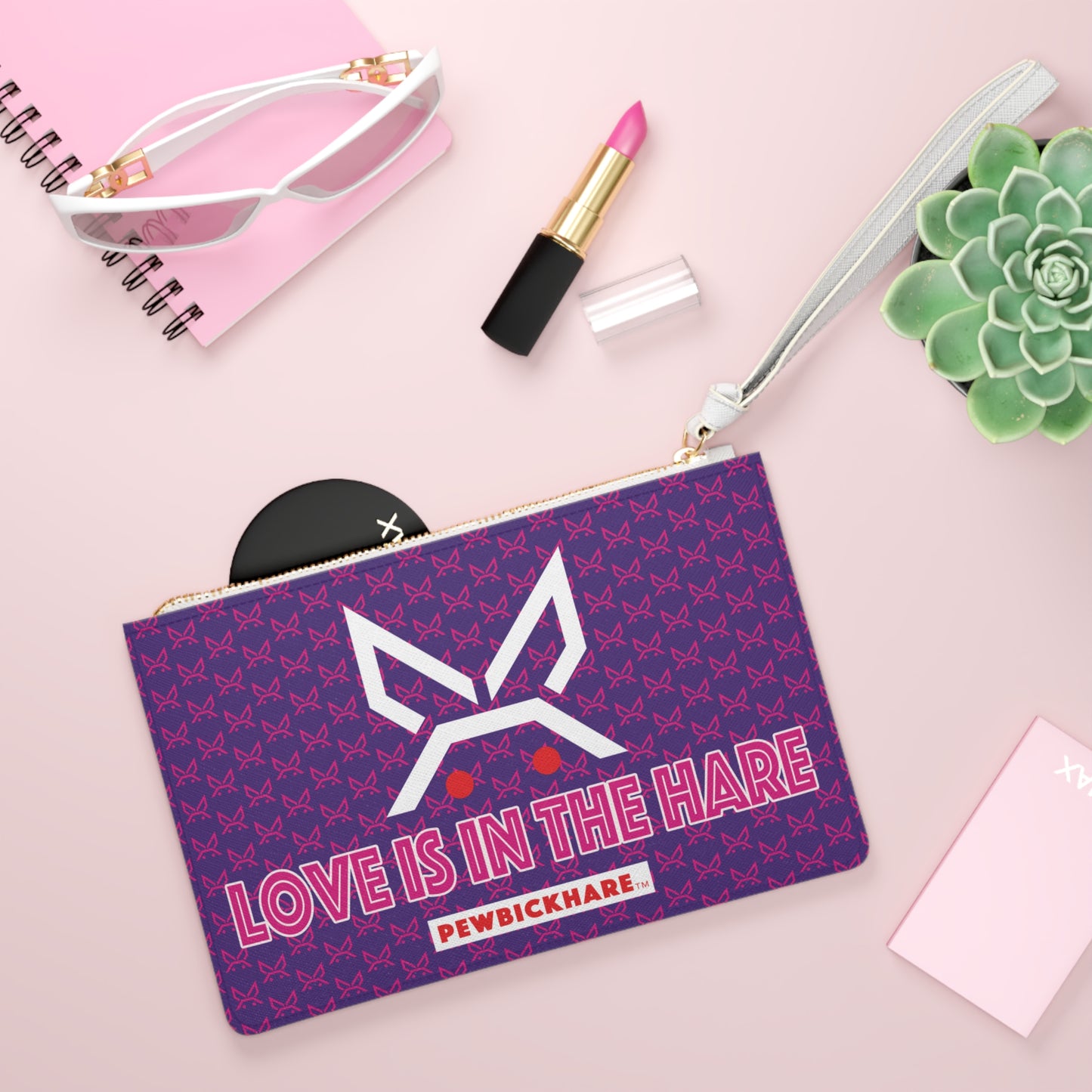 PBH Dark Purple Clutch Bag - "Love is in the  Hare".