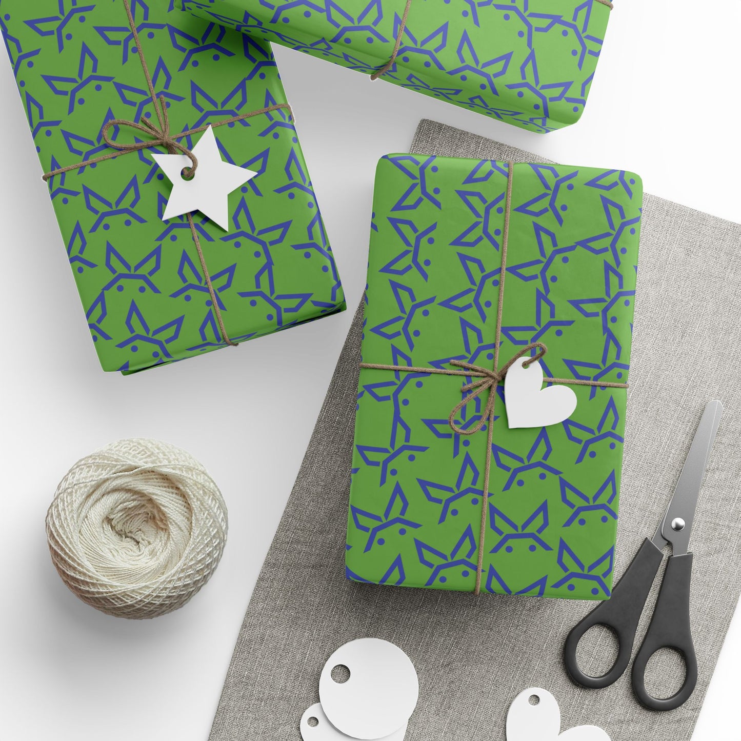 PBH: Vibrant Hare-Themed Wrapping Paper for All Occasions - GREEN