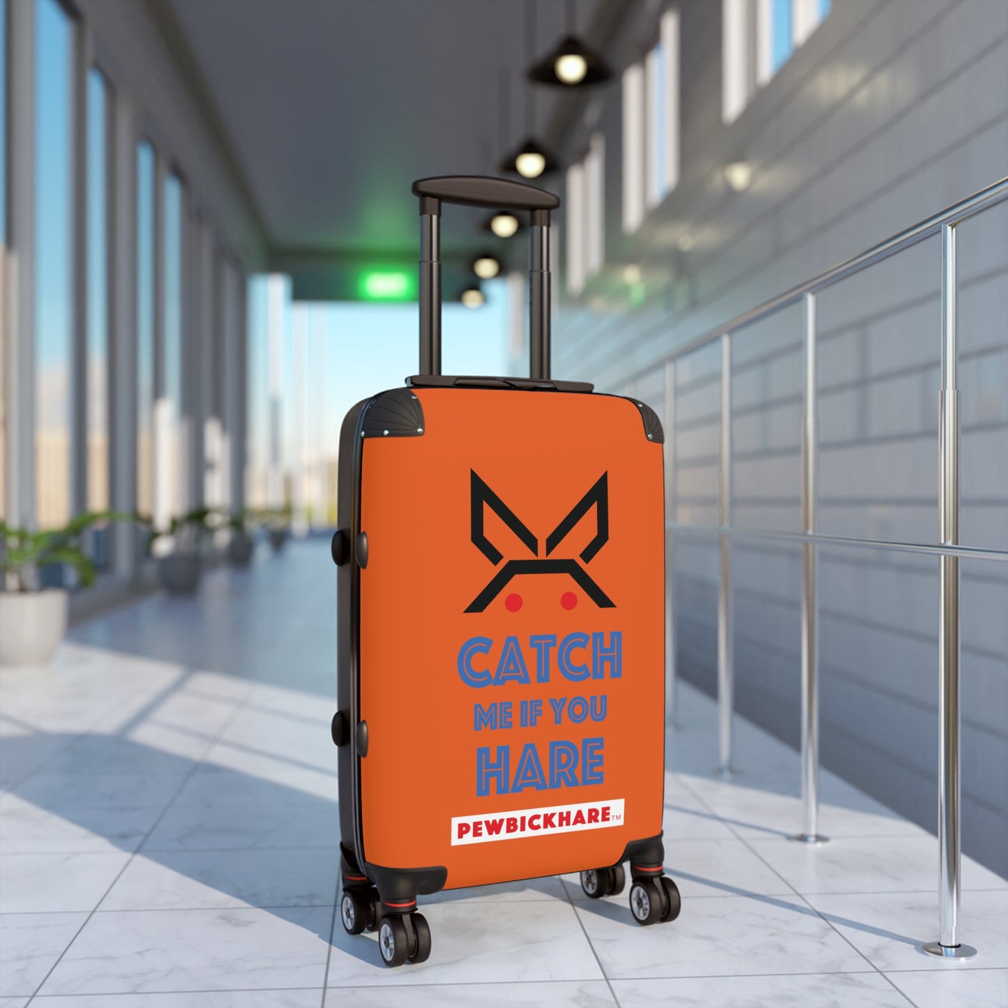 PBH - CATCH ME IF YOU HARE Design | Colorful Suitcase for Travel Lovers - ORANGE