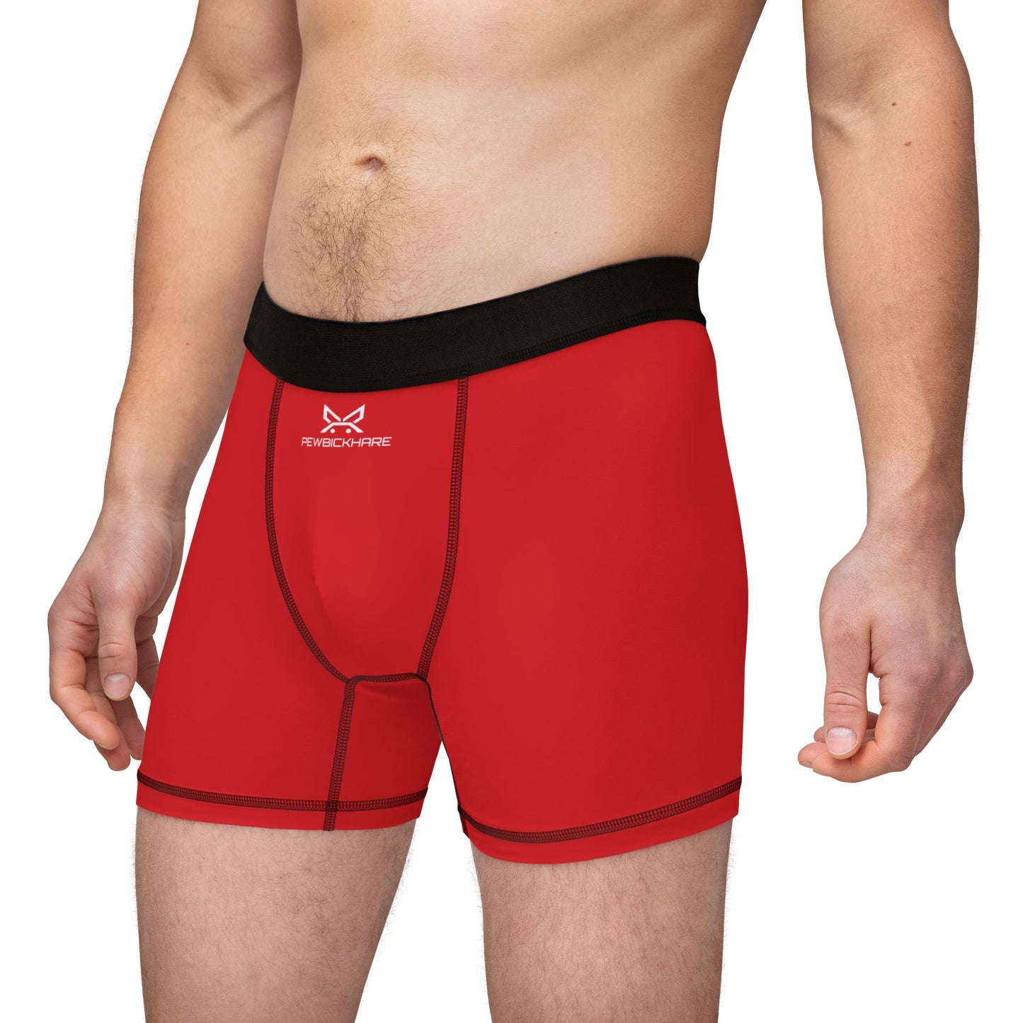 PBH "PEWBICKHARE UNDERWEAR - RED|WHITE LOGO" Men's Boxer Briefs