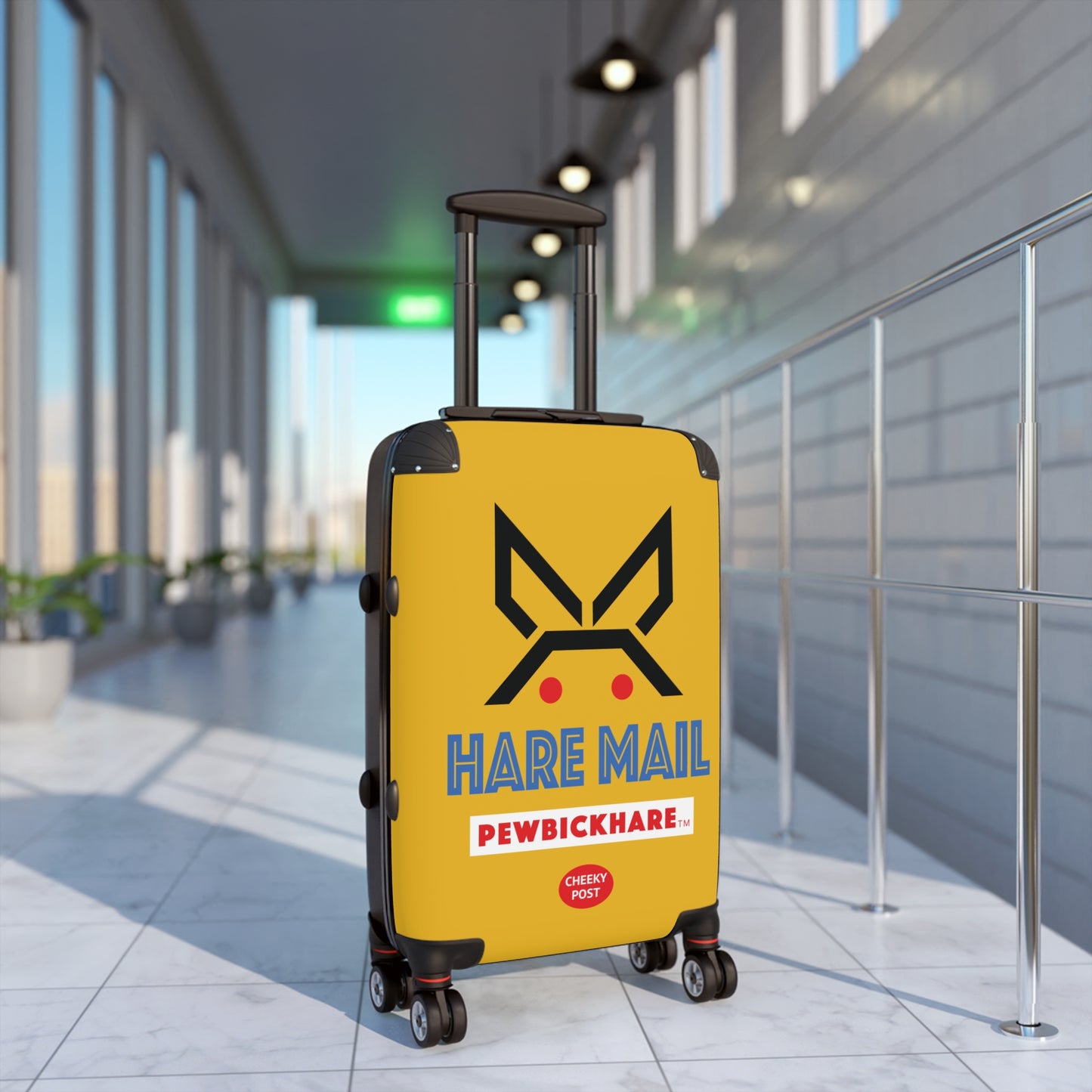 PBH - HARE MAIL Design | Colorful Suitcase for Travel Lovers - Yellow