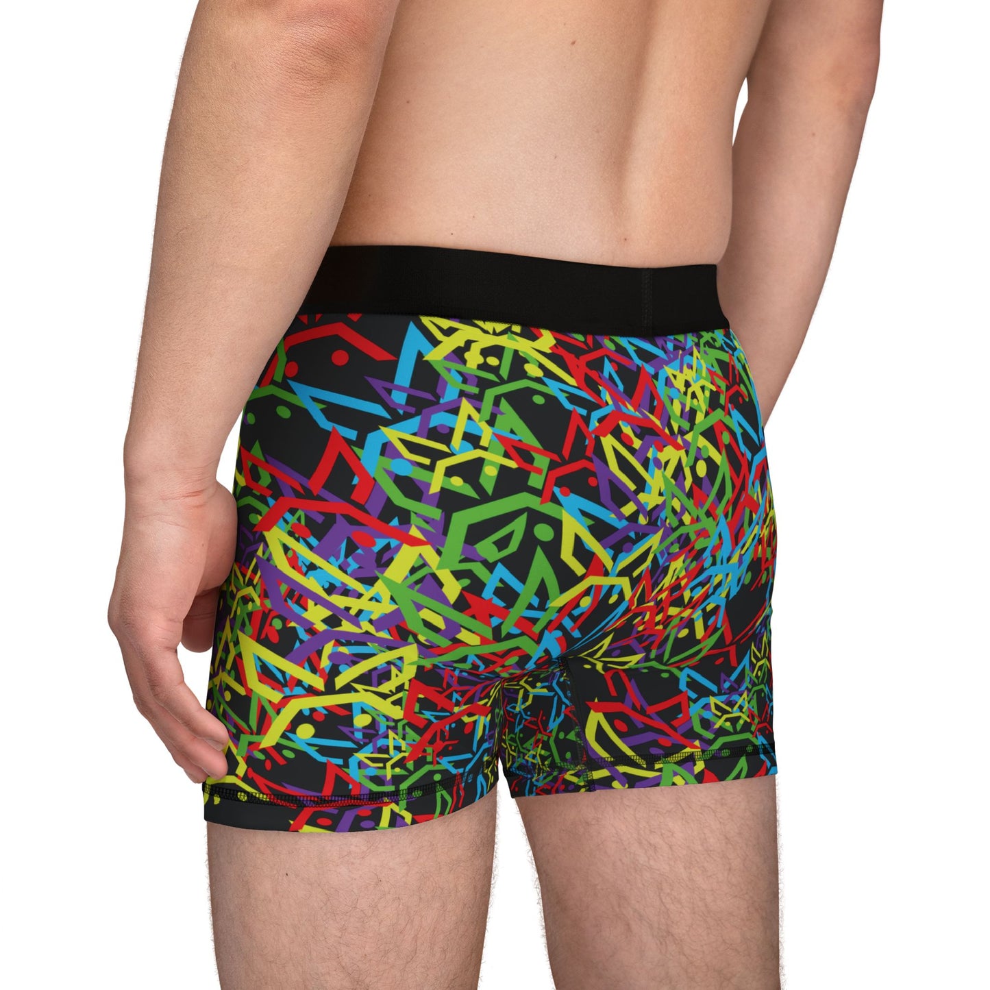 PBH "PEWBICKHARE UNDERWEAR" Neon HARE Pattern Men's Boxer Briefs