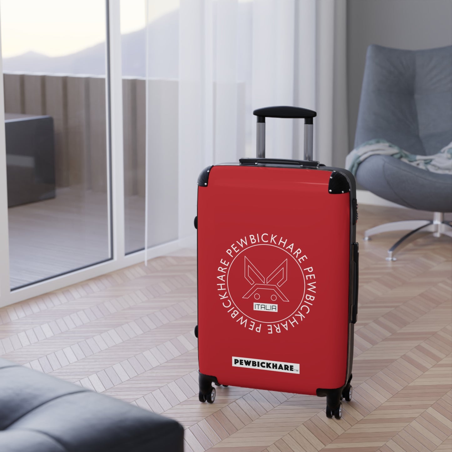 PBH - PEWBICKHARE ITALIA Design | Colorful Suitcase for Travel Lovers - SOLID RED