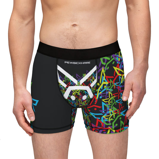 PBH "PEWBICKHARE UNDERWEAR" Neon HARE Pattern Men's Boxer Briefs