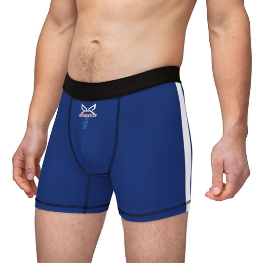 PBH "PBH UNDERWEAR - BLUE|WHITE STRIPE" Men's Boxer Briefs