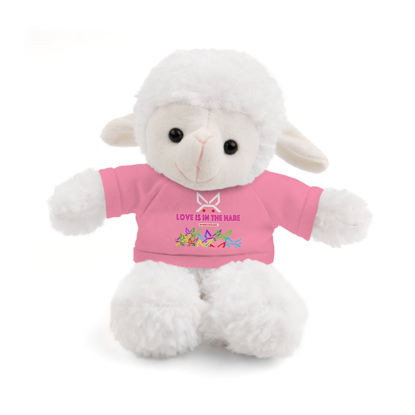 Stuffed animal with Graphic Tee - "Love Is In The Hare"