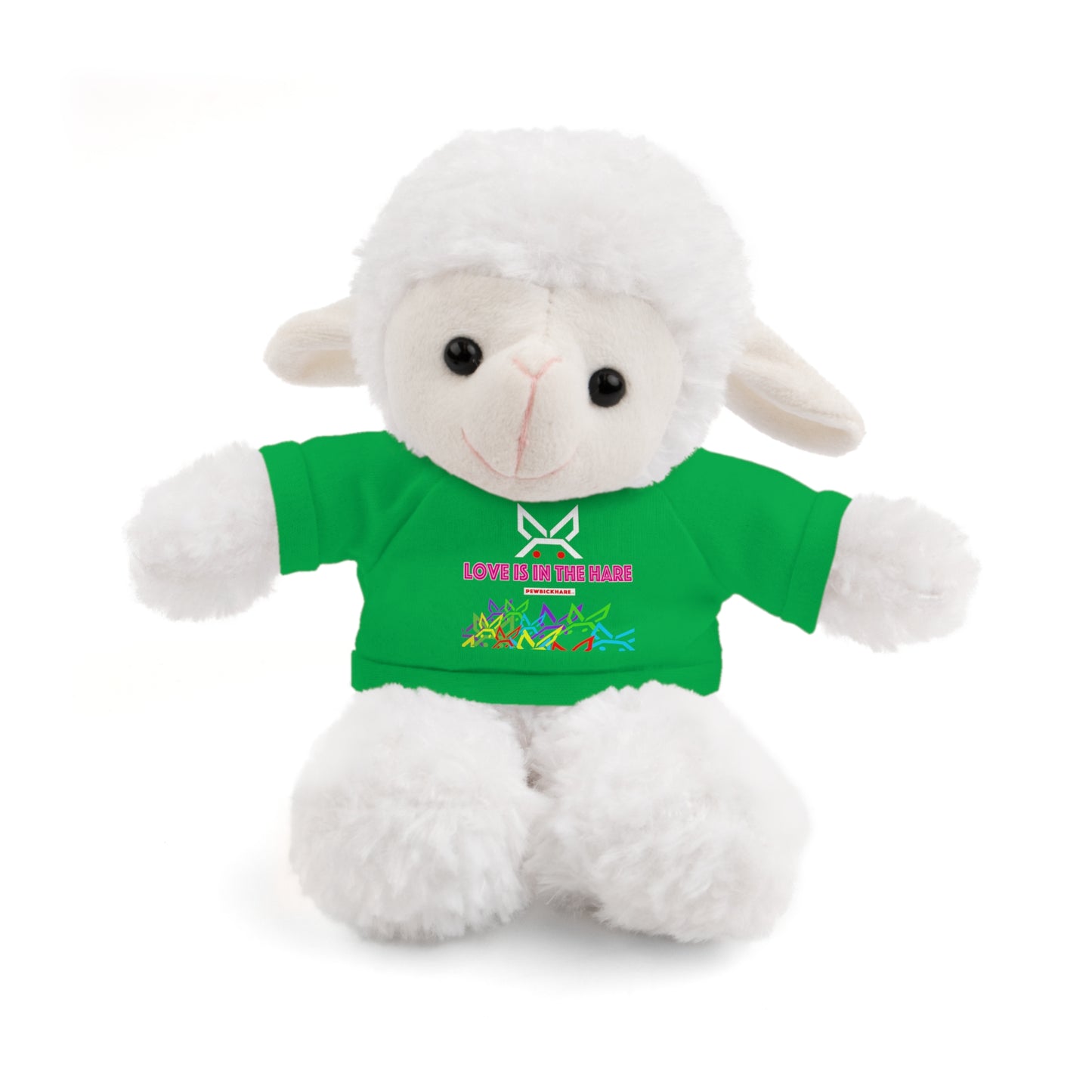 Stuffed animal with Graphic Tee - "Love Is In The Hare"