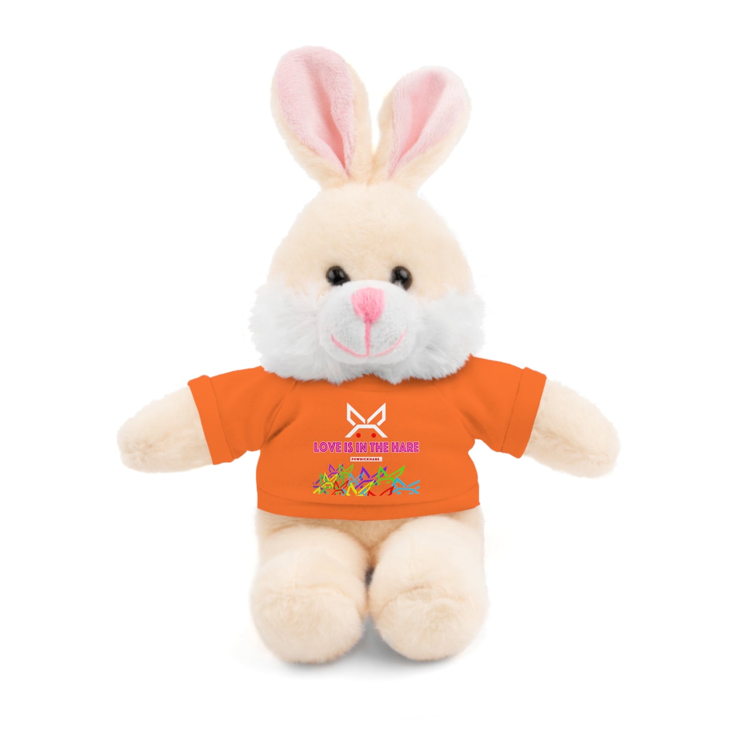 Stuffed animal with Graphic Tee - "Love Is In The Hare"