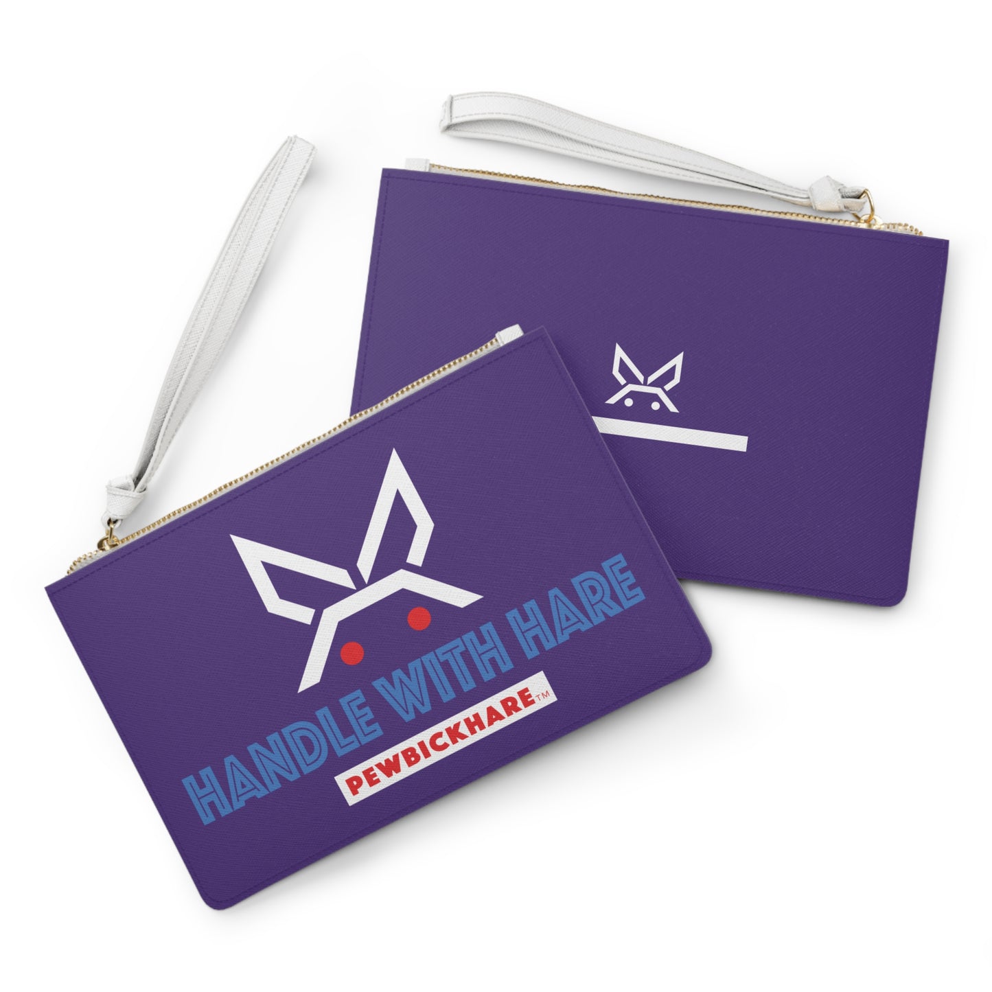 PBH Dark Purple Clutch Bag - "Handle with Hare", Perfect for travellers the world over