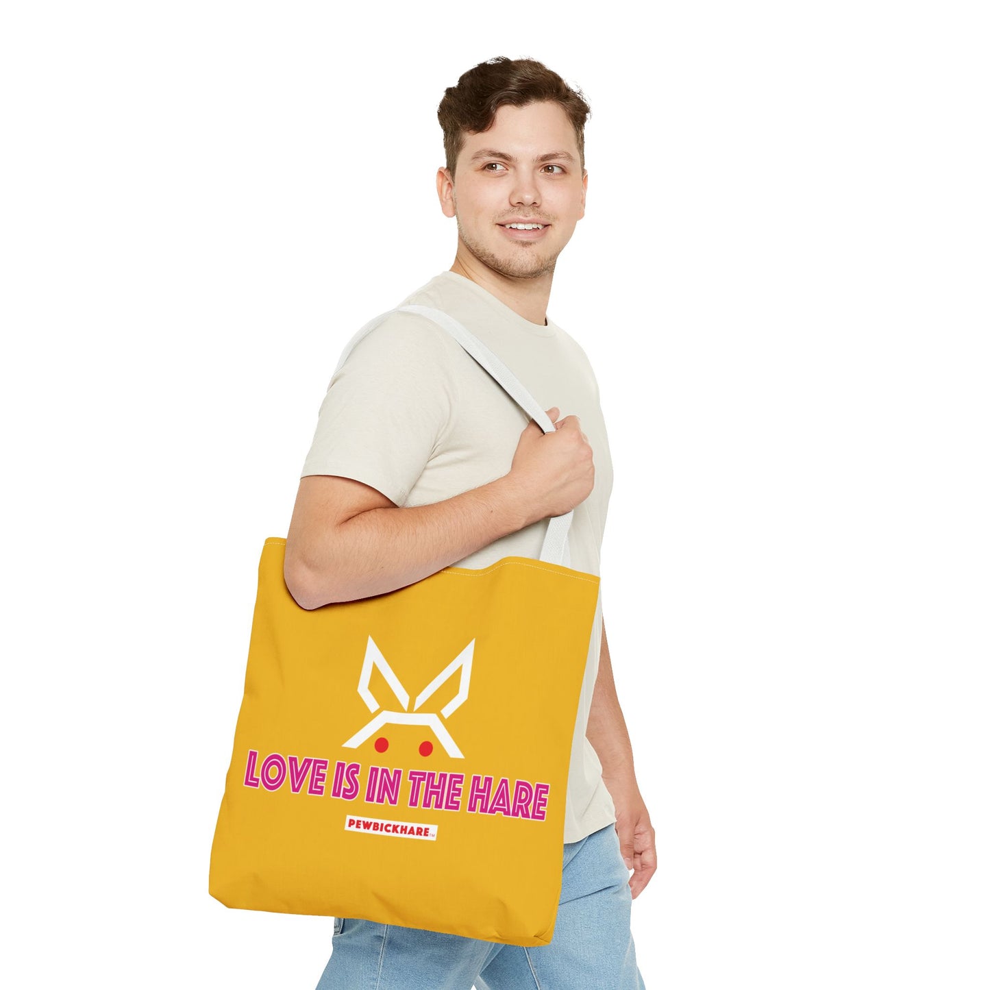 PBH 'LOVE IS IN THE HARE'  Yellow Tote Bag