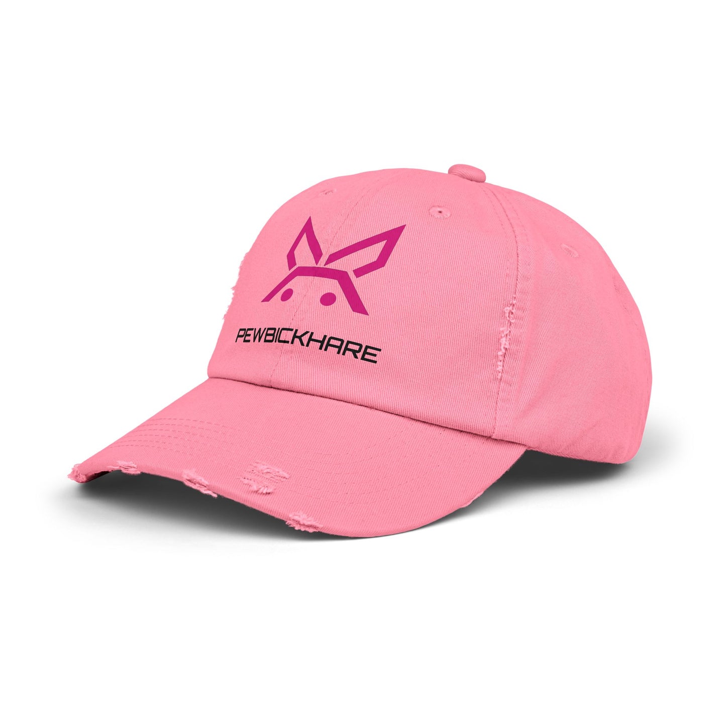 PBH - Distressed Cap - Pink / Black Embroidery