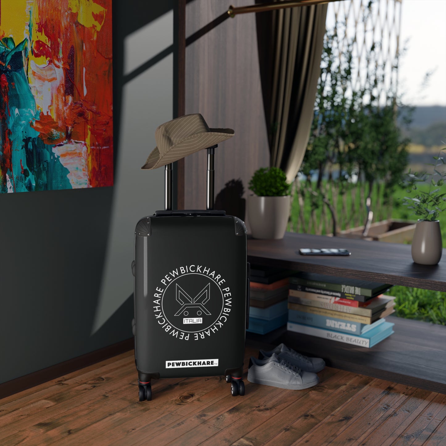 PBH - PEWBICKHARE ITALIA Design | Colorful Suitcase for Travel Lovers - SOLID BLACK