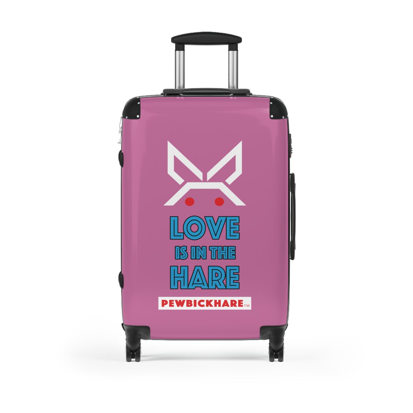 PBH - LOVE IS IN THE HARE Design | Colorful Suitcase for Travel Lovers - PINK