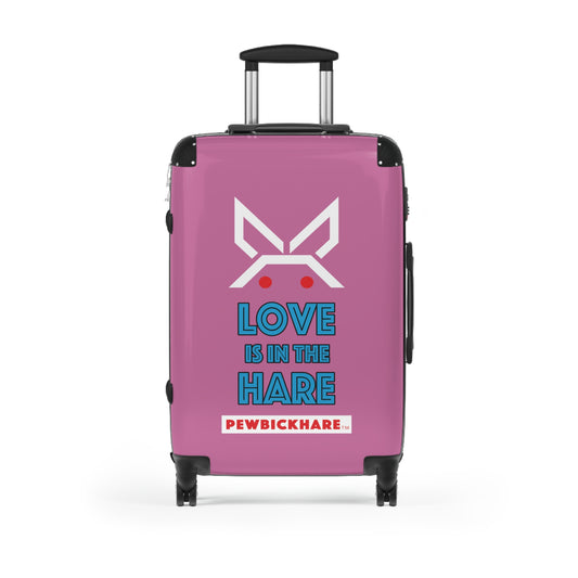 PBH - LOVE IS IN THE HARE Design | Colorful Suitcase for Travel Lovers - PINK